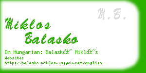 miklos balasko business card